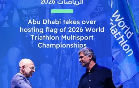 بطولة العالم للترايثلون متعدد الرياضات 2026 ستقام في أبوظبي. الصورة من حساب مجلس أبوظبي الرياضي على x