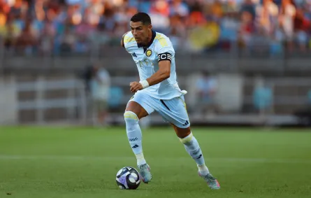 رونالدو من لقاء أمس الخميس أمام ريو أفي في المباراة الودية - الصورة من حساب نادي النصر السعودي على إكس