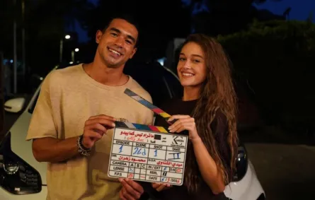 نور إيهاب ويوسف عمر من كواليس ما تراه ليس كما يبدو- الصورة من المركز الإعلامي للمسلسل