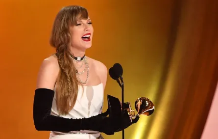 تايلور سويفت Taylor Swift من حفل توزيع جوائز غرامي 2024. مصدر الصورة: Valerie Macon / AFP