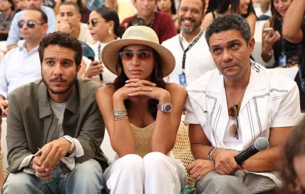 آسر ياسين ودينا الشربيني ونورالنبوي- الصورة من المركز الإعلامي للمهرجان