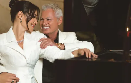 أروى جودة وزوجها - الصورة من مكتبها الصحفي أروى جودة وزوجها - الصورة من مكتبها الصحفي