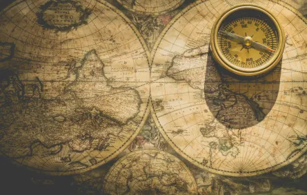 بوصلة وخرائط أدوات المستكشفين