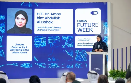 جانب من جلسات أسبوع مستقبل المدن. الصورة من مكتب دبي الإعلامي