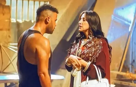 محمد إمام وحنان مطاوع من كواليس مسلسل الكينج - الصورة من حساب محمد إمام على إنستغرام