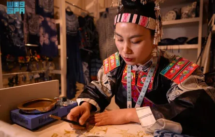 جناح الصين ضيف شرف الأسبوع الدولي للحرف اليدوية "بنان" - الصورة من وكالة الأنباء السعودية "واس"