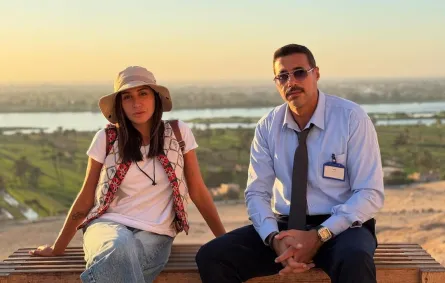 أحمد صلاح السعدني ودينا الشربيني في كواليس لاترد ولا تستبدل - الصورة من صفحته على انستغرام