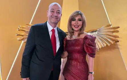 لميس الحديدي وعمرو اديب - الصورة من صفحة لميس الحديدي على فيس بوك