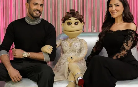 الفنانة مي عمر وزوجها المخرج محمد سامي مع أبلة فاهيتا - الصورة من حساب مي على إنستغرام