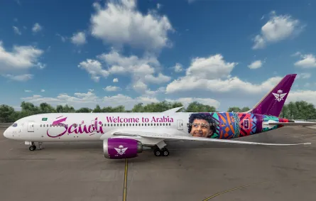 طائرة متوحشة بشعار "روح السعودية". الصورة من الحساب الرسمي للمجموعة السعودية على منصة x