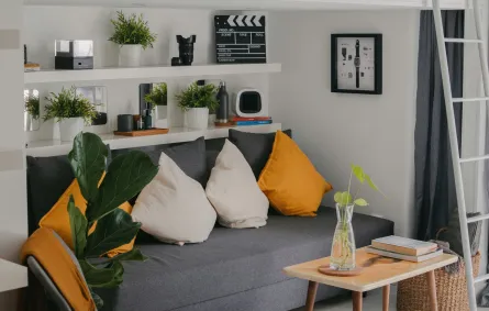 زاوية مريحة في غرفة المعيشة