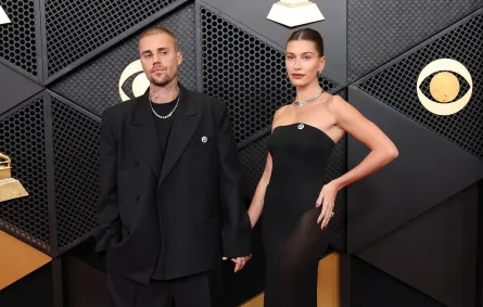 جستن وهايلي بيبر من حفل غرامي 2026 - مصدر الصورة: AMY SUSSMAN / GETTY IMAGES NORTH AMERICA / GETTY IMAGES VIA AFP