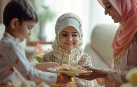 صورة لأسرة تجهز السفرة