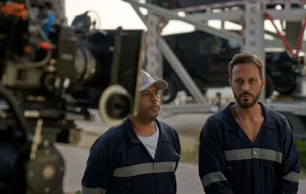 يوسف الشريف ومحمد جمعة من كواليس مسلسل فن الحرب- الصورة من المركز الإعلامي للشركة المنتجة