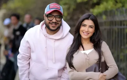 المؤلف محمد سيد بشير مع الفنانة مي عمر - الصورة من حساب محمد سيد بشير على إنستغرام