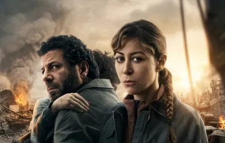 منة شلبي وإياد نصار من بوستر مسلسل صحاب الأرض - الصورة من حساب المخرج بيتر ميمي على الفيس بوك