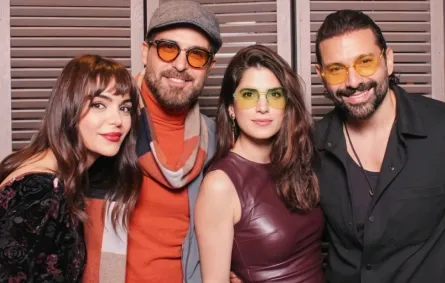 نجوم مسلسل ليل من كواليس التصوير - الصورة من حساب محمود نصر على انستغرام