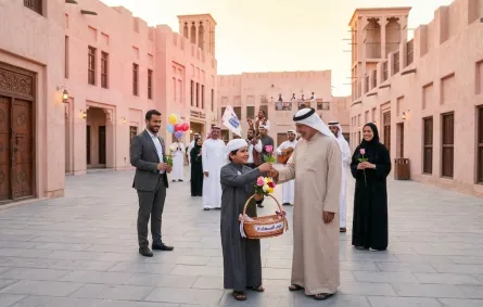 صورة طفل يوزع الورود ويزرع الابتسامة بين الناس