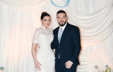 ملك أحمد زاهر وشريف عمرو الليثي من حفل الخطوبة - الصورة من حساب ملك أحمد زاهر على انستغرام