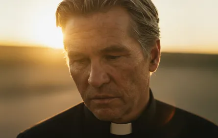 لقطة مولدة بتقنيات الذكاء الاصطناعي تجسد الملامح الرقمية للنجم الراحل فال كيلمر An AI-generated likeness of actor Val Kilmer (مصدر الصورة: AFP PHOTO / FIRST LINE FILMS / ARTIFICIAL INTELLIGENCE)