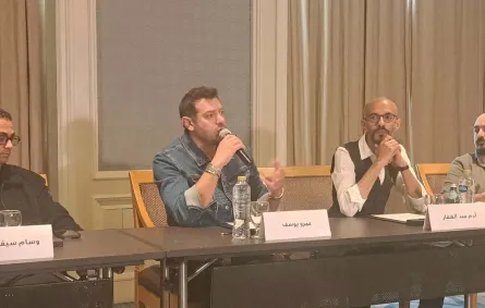 المؤتمر الصحفي لمسلسل الفرنساوي. الصورة خاصة بسيدتي من تصوير سيد أحمد