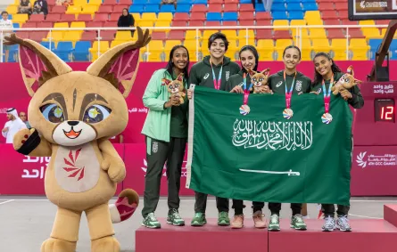 فريق السعودية لكرة السلة - سيدات 3x3 المتوج بالميدالية الفضية - (مصدر الصورة: حساب فريق السعودية على منصة إكس)