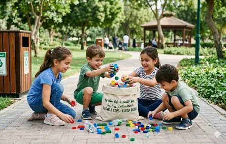 صورة جمع الأغطية البلاستيكية
