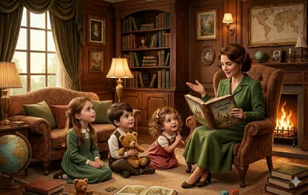 صورة أم تقرأ القصص
