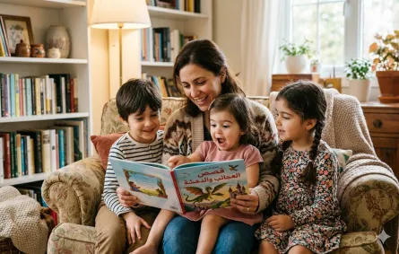 صورة أم تقرأ القصص