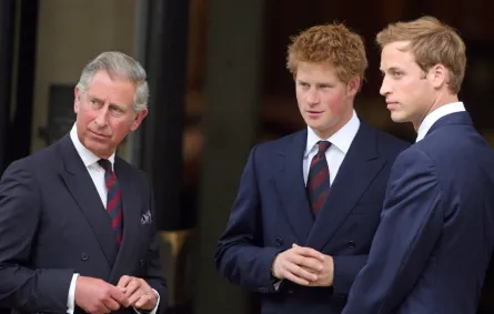 الأمير تشارلز والأمير هاري والأمير ويليام في لندن عام 2007 (Britain's Prince Charles, Prince Harry and Prince William in London 2007)- مصدر الصورة: LEWIS WHYLD / POOL / AFP