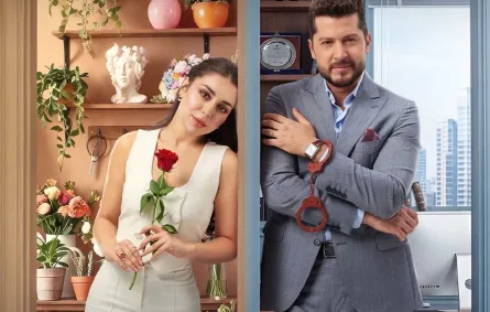 أنس طيارة وهيا مرعشلي على بوستر مسلسل حب ع ورق - الصورة من صفحة منصة شاهد على انستغرام