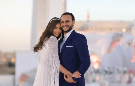  أحمد خالد صالح وهنادي مهنا من جلسة تصوير الزفاف - الصورة من المكتب الصحفي