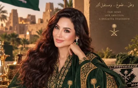مكياج وتسريحة شعر لجين عمران في اليوم الوطني السعودي96- الصورة من حسابها الرسمي على انستغرام