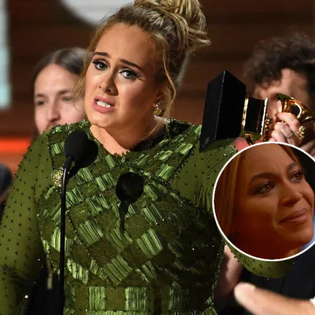 بالفيديو: بيونسيه تبكي في حفل الغرامي والسبب..أديل