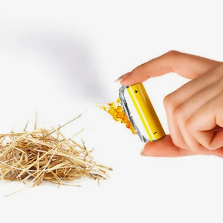 طريقة لإشعال النار بالبطارية والعلكة