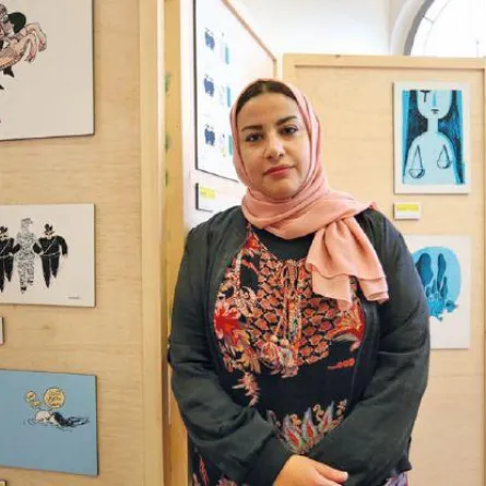 "دعاء العدل" تفوز بجائزة "محمود كحيل" للكاريكاتير السياسي