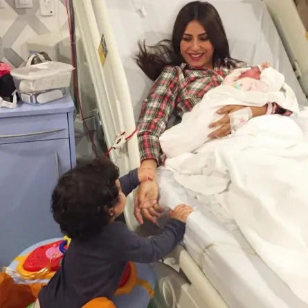 بالصور: ريهام أيمن تستقبل ابنتها .. والاسم مفاجأة