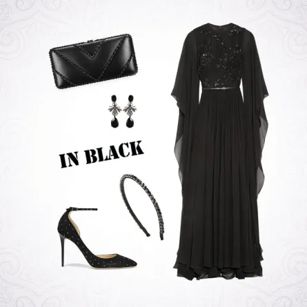 إطلالة رمضانية بالأسود الملكي