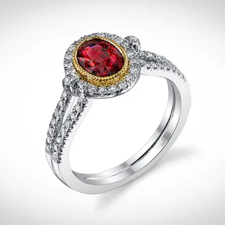 دبل عروس من أحجار الروبي لشهر يوليو 