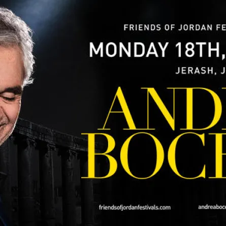 نجم الأوبرا العالمي "أندريا بوتشلي" يقدم حفلة الأول في مدينة جرش الأثرية