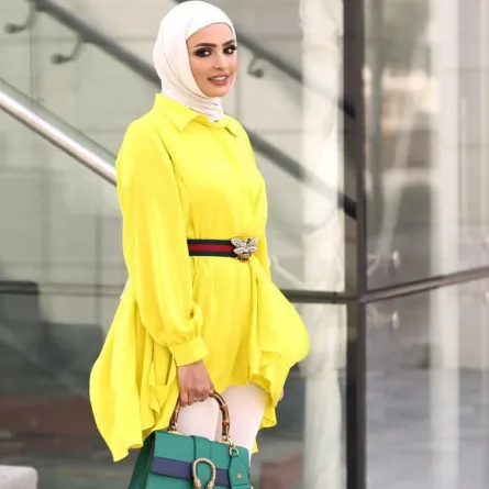 أزياء محجبات باللون الأصفر من وحي مدونات الموضة 