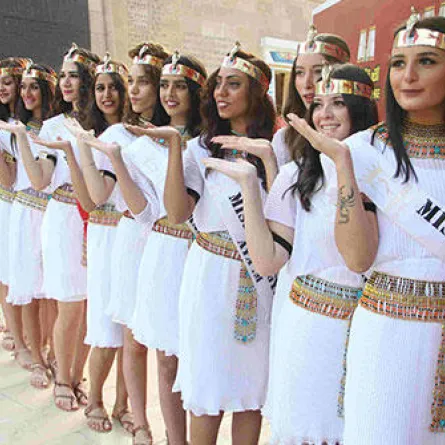 متسابقات ملكة جمال مصر للسياحة بالزي الفرعوني