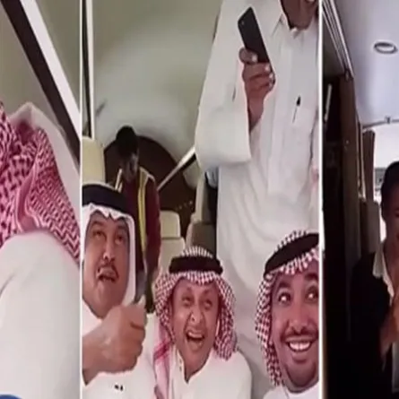 بالفيديو: عبد المجيد عبد الله ومحمد عبده وعبادي الجوهر والمضيفة رابعهما