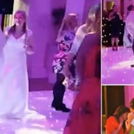 تمزق بنطال عريس أثناء رقصة مع عروسه في حفل زفافه