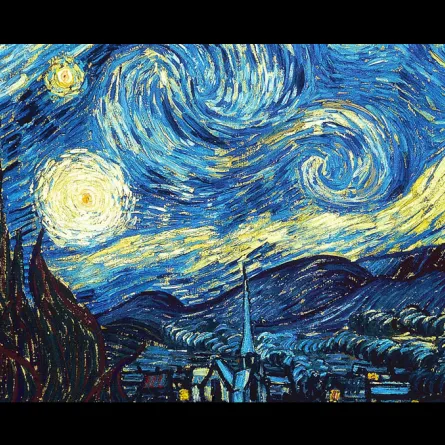 فيديو.. عرض بانورامي مذهل للوحات فان جوخ في شتاء طنطورة