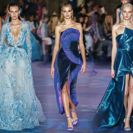فساتين زرقاء من مجموعة زهير مراد للأزياء الراقية لربيع 2019