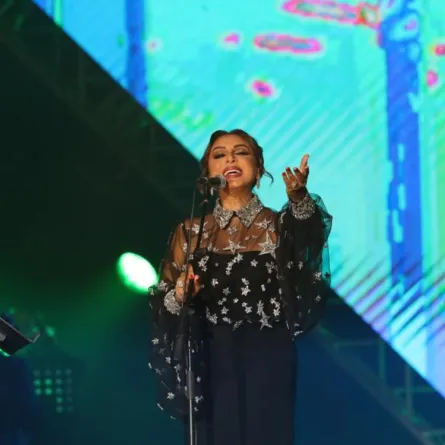 أنغام تغنت بالأغنية الخليجية - تصوير : محمد اليامي