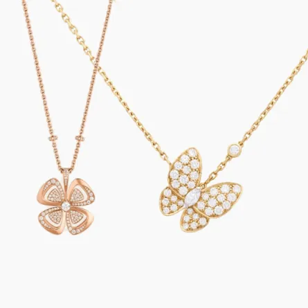 أرقى موديلات سلاسل ذهب على شكل فراشة