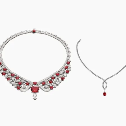 قلادات مرصعة بالياقوت الأحمر لإطلالة فخمة
