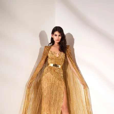 Zuhair Murad فستان باللون الذهبي من دار 